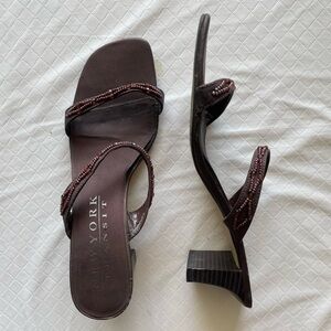 New York Transit Women's Dark Brown Heeled Sandals
